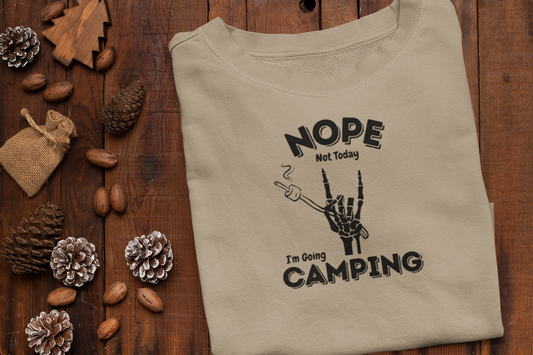 Nope Not Today Camping Sweatshirt, Skeleton Hand Sweater, S'mores Shirt, Fall Camping Apparel, Gift for Camper