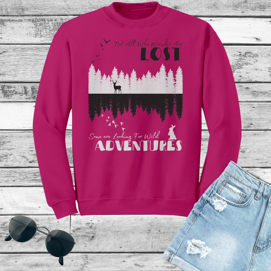 Not All Who Wander are Lost Cozy Crewneck Sweatshirt, Adventure Lover Gift, Fall Travel Sweater, Outdoors Hiking Sweatshirt, Nature Lover Gift for Her