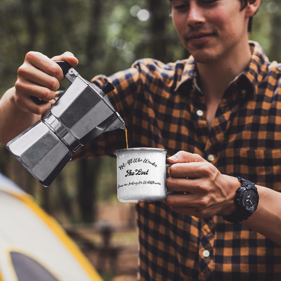 Not All Who Wander are Lost Camping Mug, Camper Mug, Travel Mug, Wildflower Travel Cup, Stainless Steel Mug, Gift for Camper, Wildflower Lover