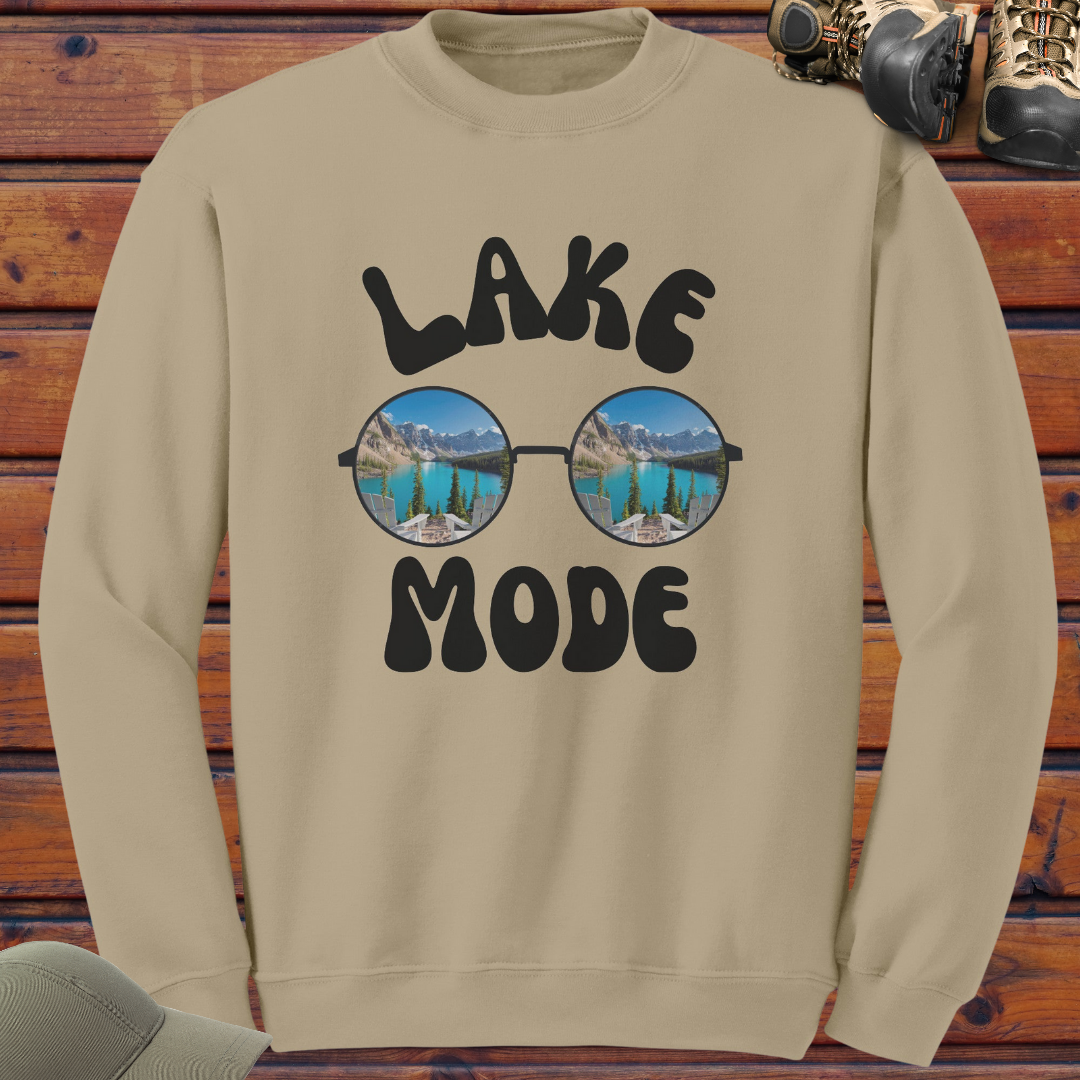 Lake Mode Camping Crewneck Sweatshirt, Adventure Lover, Lake Life, Travel Fall Sweater, Gift for Her