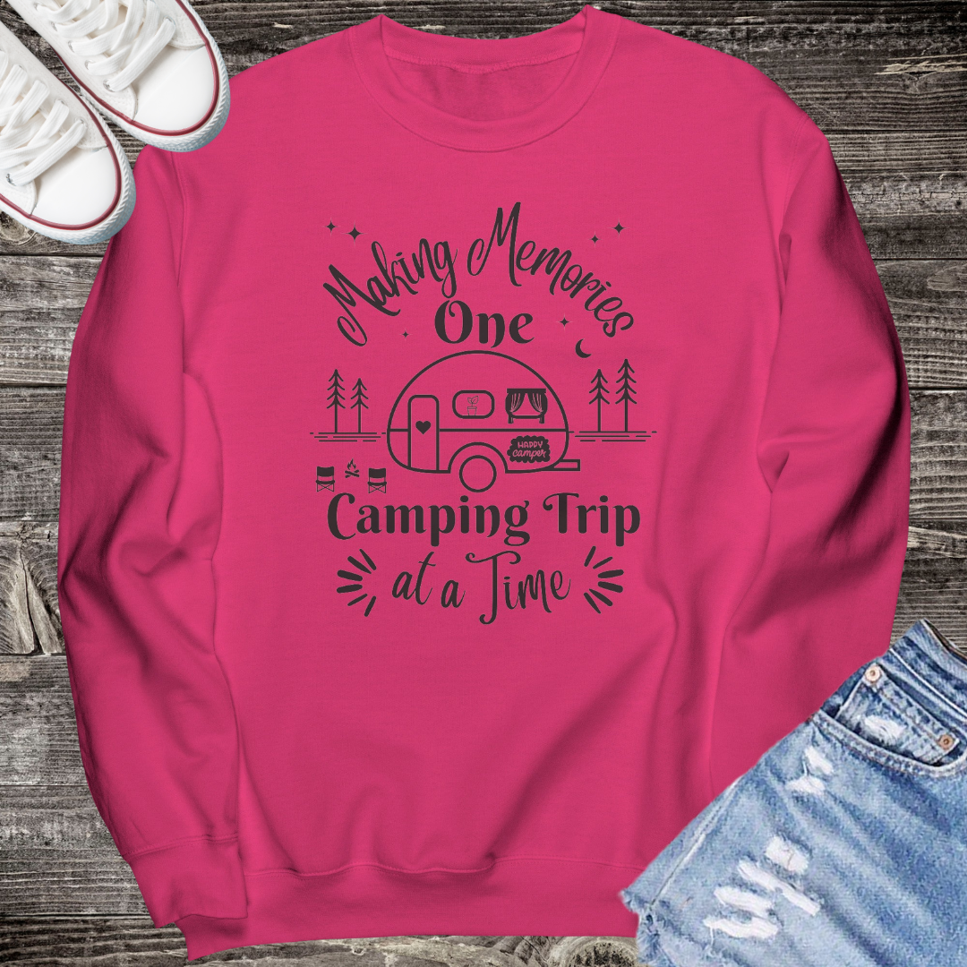 Making Memories One Camping Trip at a Time Sweatshirt, Family Camping Group Sweaters, Camper / Caravan Gift for Her