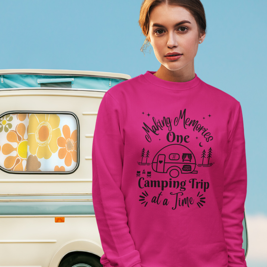 Making Memories One Camping Trip at a Time Sweatshirt, Family Camping Group Sweaters, Camper / Caravan Gift for Her