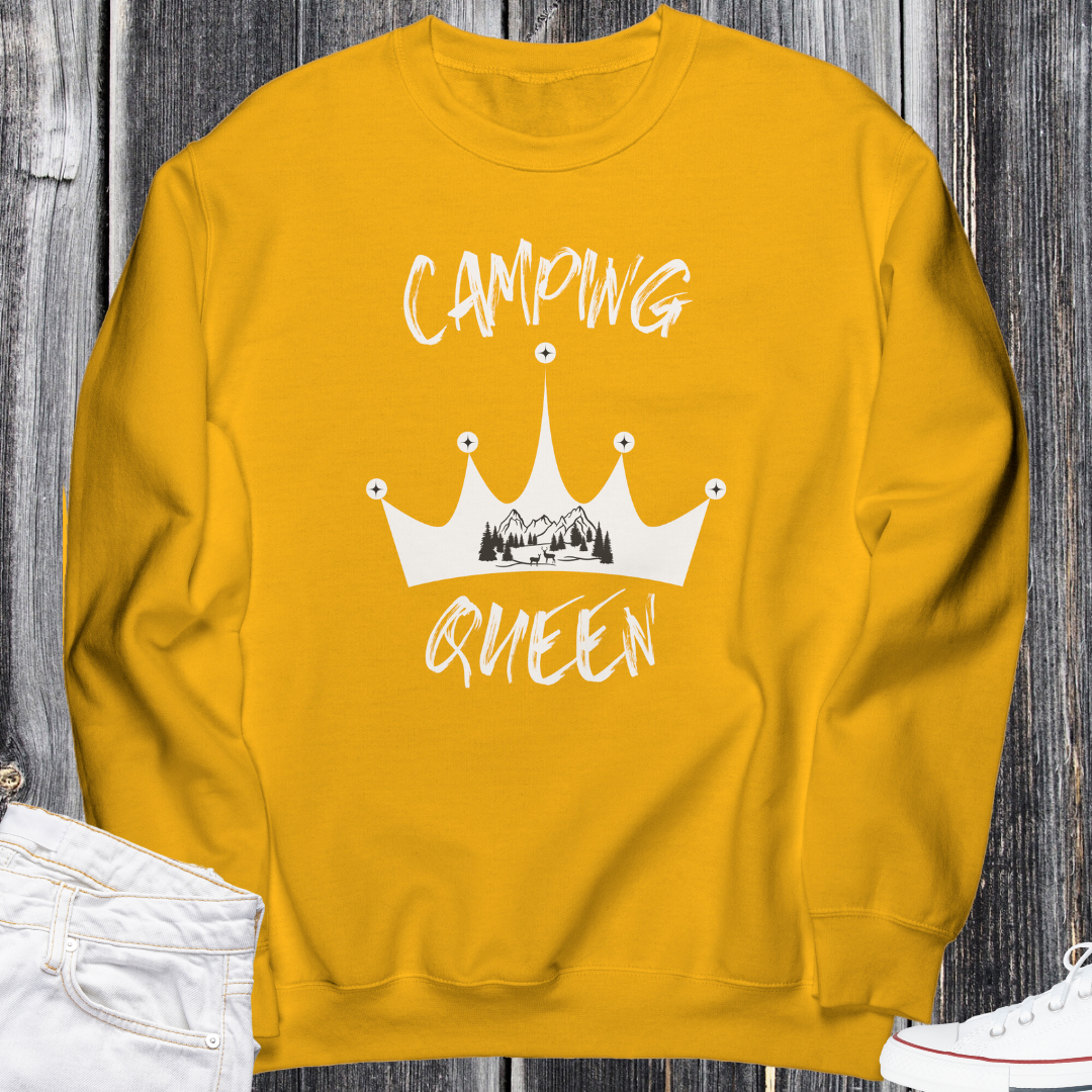 Camping Queen Sweatshirt, Women's Camping Sweater, Nature Lover Gift, Adventure Sweatshirt, Vacation Sweater, Outdoorsy Gift for Camper