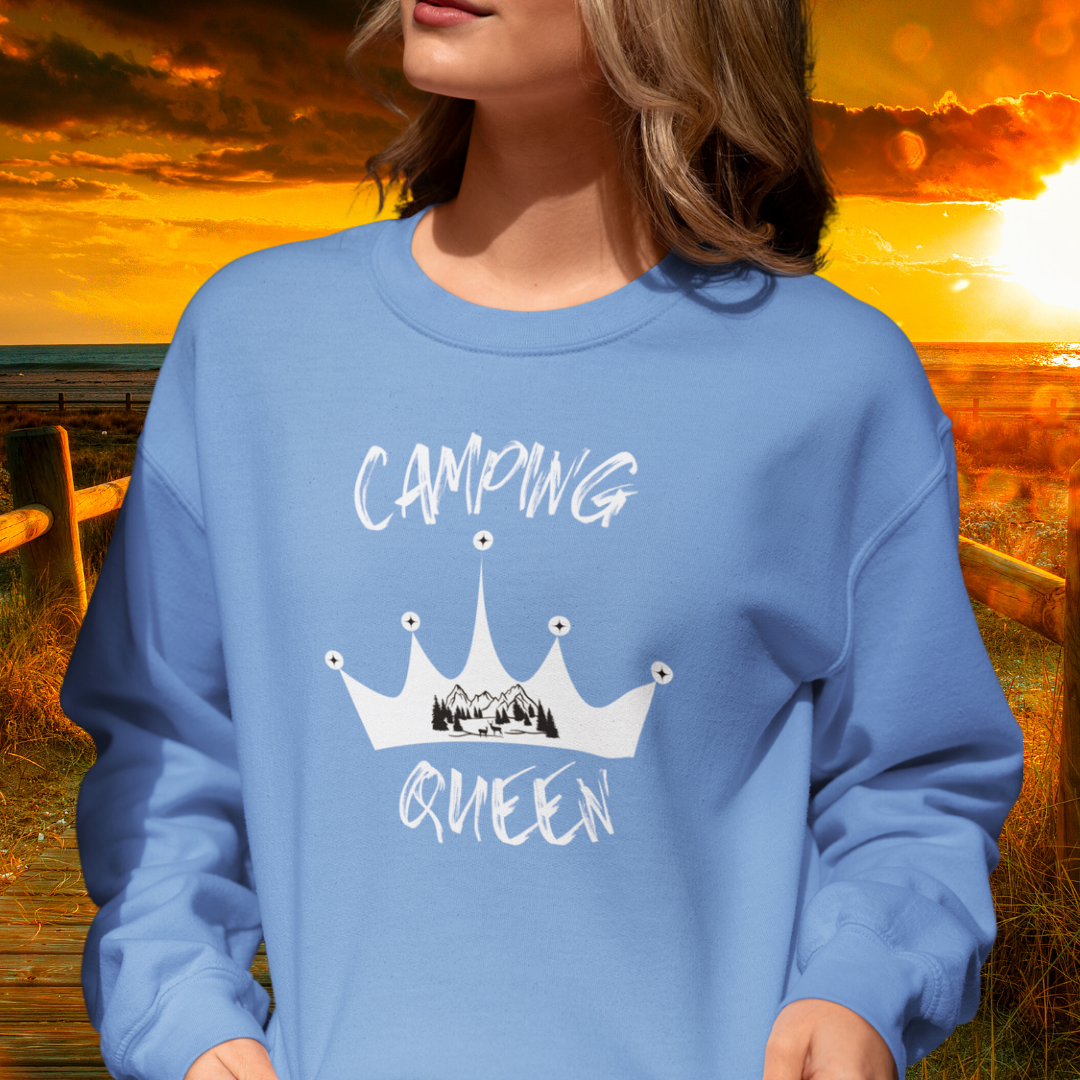 Camping Queen Sweatshirt, Women's Camping Sweater, Nature Lover Gift, Adventure Sweatshirt, Vacation Sweater, Outdoorsy Gift for Camper
