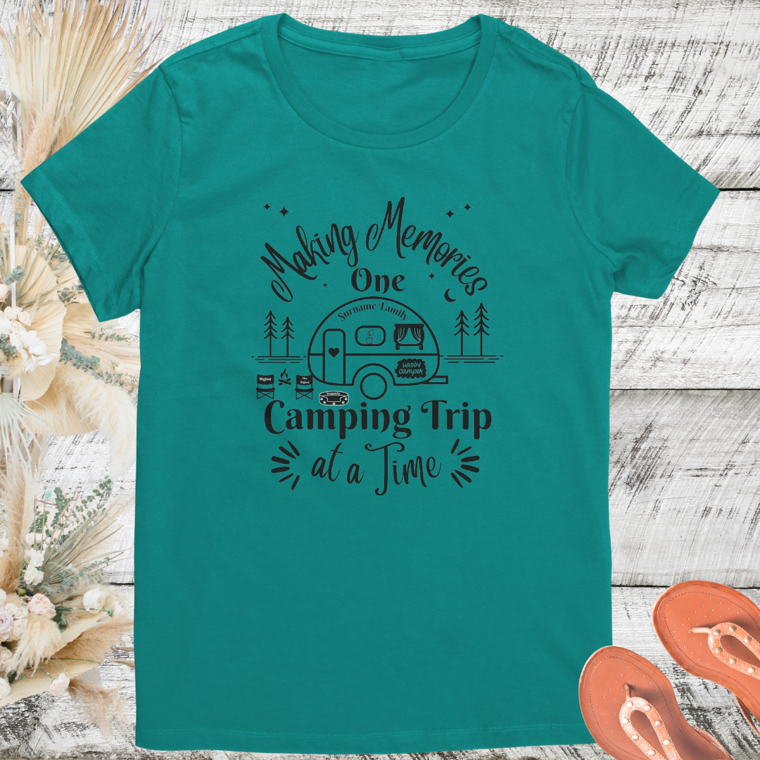 Personalized Making Memories One Camping Trip at a Time Tshirt, RV Camper Shirt, Cute Camping Tee, Family Camping Shirts, Caravan Gift, Gift for Campers