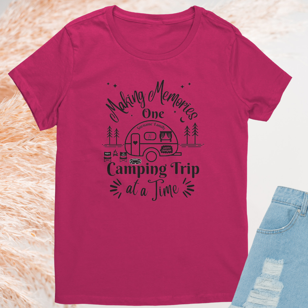 Personalized Making Memories One Camping Trip at a Time Tshirt, RV Camper Shirt, Cute Camping Tee, Family Camping Shirts, Caravan Gift, Gift for Campers