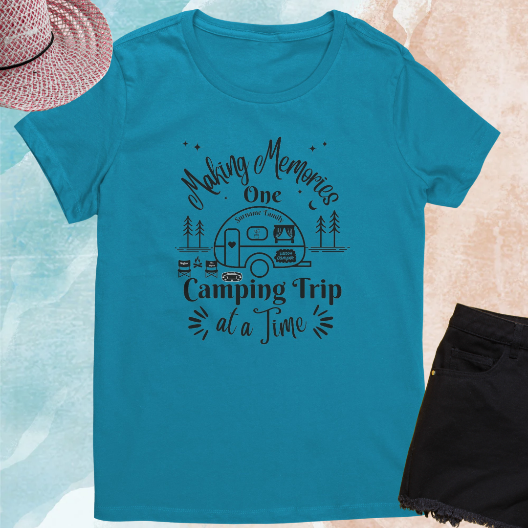 Personalized Making Memories One Camping Trip at a Time Tshirt, RV Camper Shirt, Cute Camping Tee, Family Camping Shirts, Caravan Gift, Gift for Campers