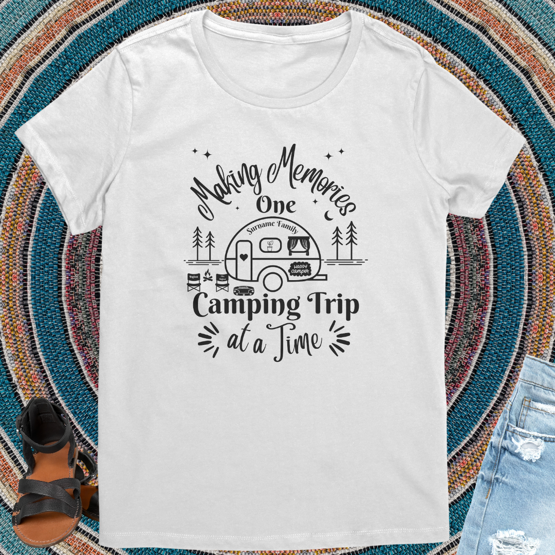 Personalized Making Memories One Camping Trip at a Time Tshirt, RV Camper Shirt, Cute Camping Tee, Family Camping Shirts, Caravan Gift, Gift for Campers