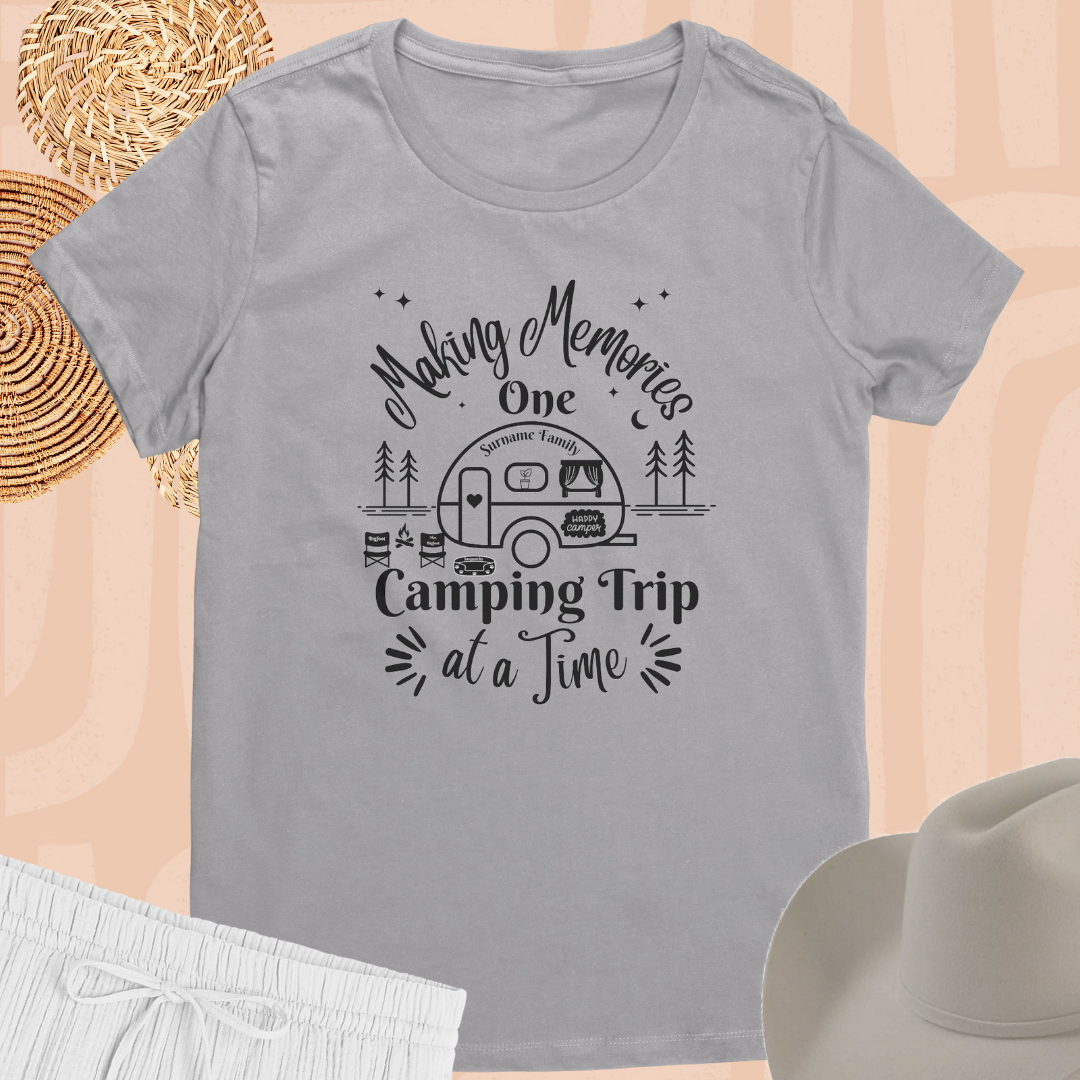 Personalized Making Memories One Camping Trip at a Time Tshirt, RV Camper Shirt, Cute Camping Tee, Family Camping Shirts, Caravan Gift, Gift for Campers