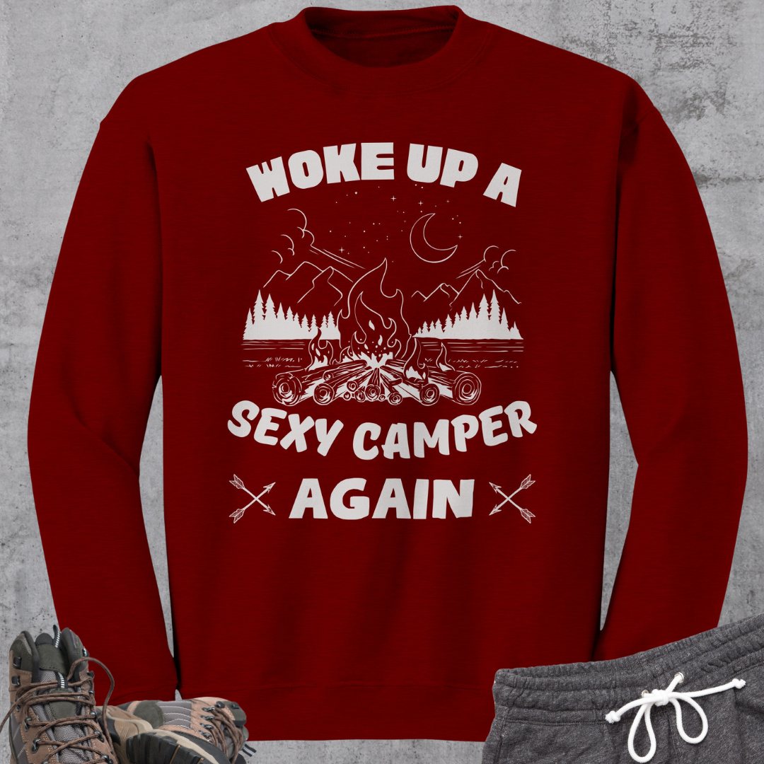 Funny Camping Sweatshirt, Campfire Sweater, Hiking Shirt, Outdoors Sweatshirt, Mountains Shirt, Unisex Crewneck Sweatshirt, RV Camper Gift