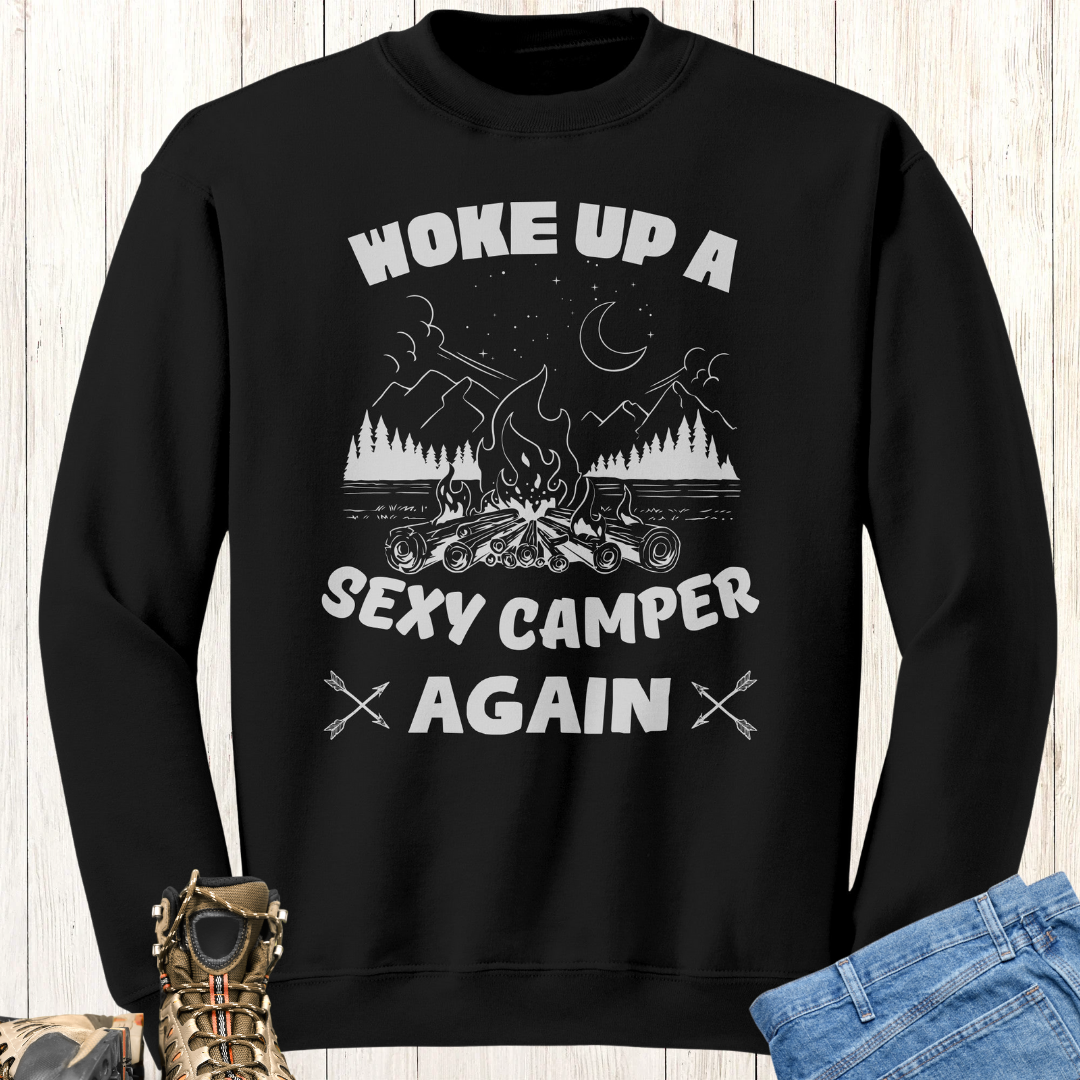 Funny Camping Sweatshirt, Campfire Sweater, Hiking Shirt, Outdoors Sweatshirt, Mountains Shirt, Unisex Crewneck Sweatshirt, RV Camper Gift