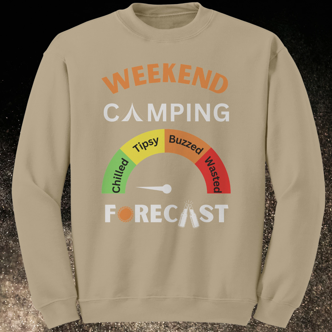 Weekend Camping Forecast Sweatshirt, Beer Drinking Sweater, Outdoors Hiking Sweatshirt, Funny RV Sweatshirt, Gift for Campers