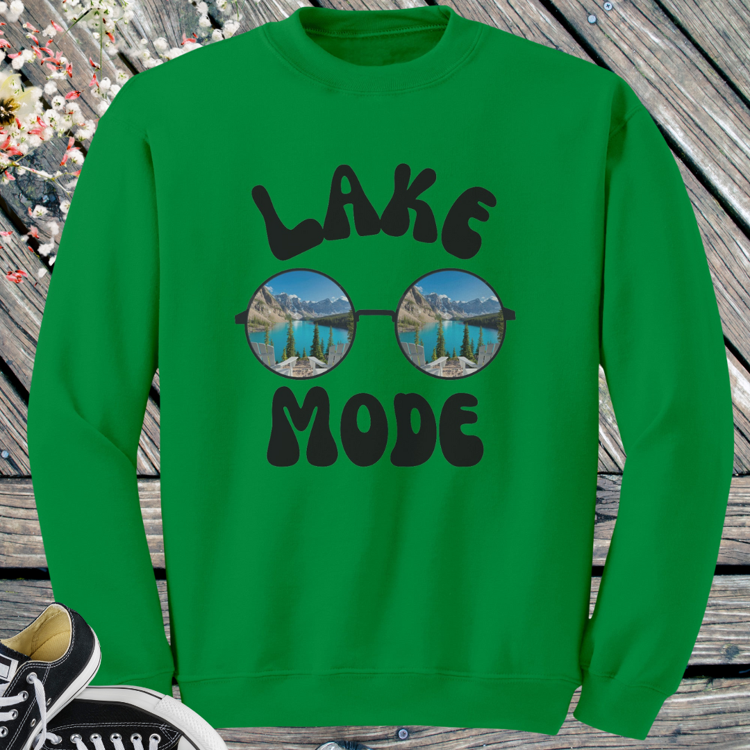 Lake Mode Camping Crewneck Sweatshirt, Adventure Lover, Lake Life, Travel Fall Sweater, Gift for Her