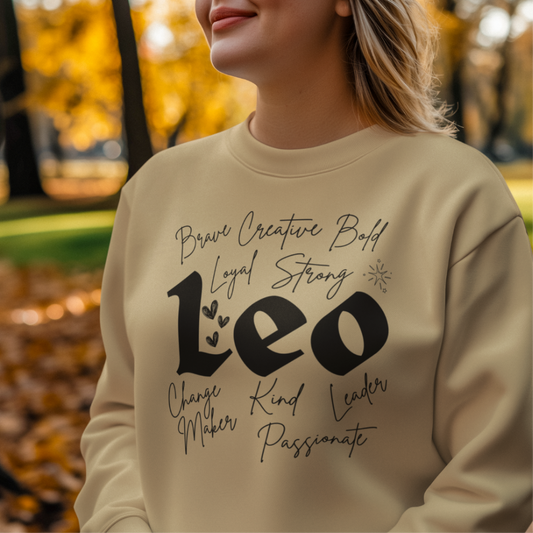 Leo Sweatshirt, Leo Star Sign Crewneck Sweatshirt, Leo Zodiac Sweater, Gift for Leo Star Sign, Birthday Gift for Leo, Astrology Sweatshirt