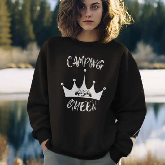 Camping Queen Sweatshirt, Women's Camping Sweater, Nature Lover Gift, Adventure Sweatshirt, Vacation Sweater, Outdoorsy Gift for Camper