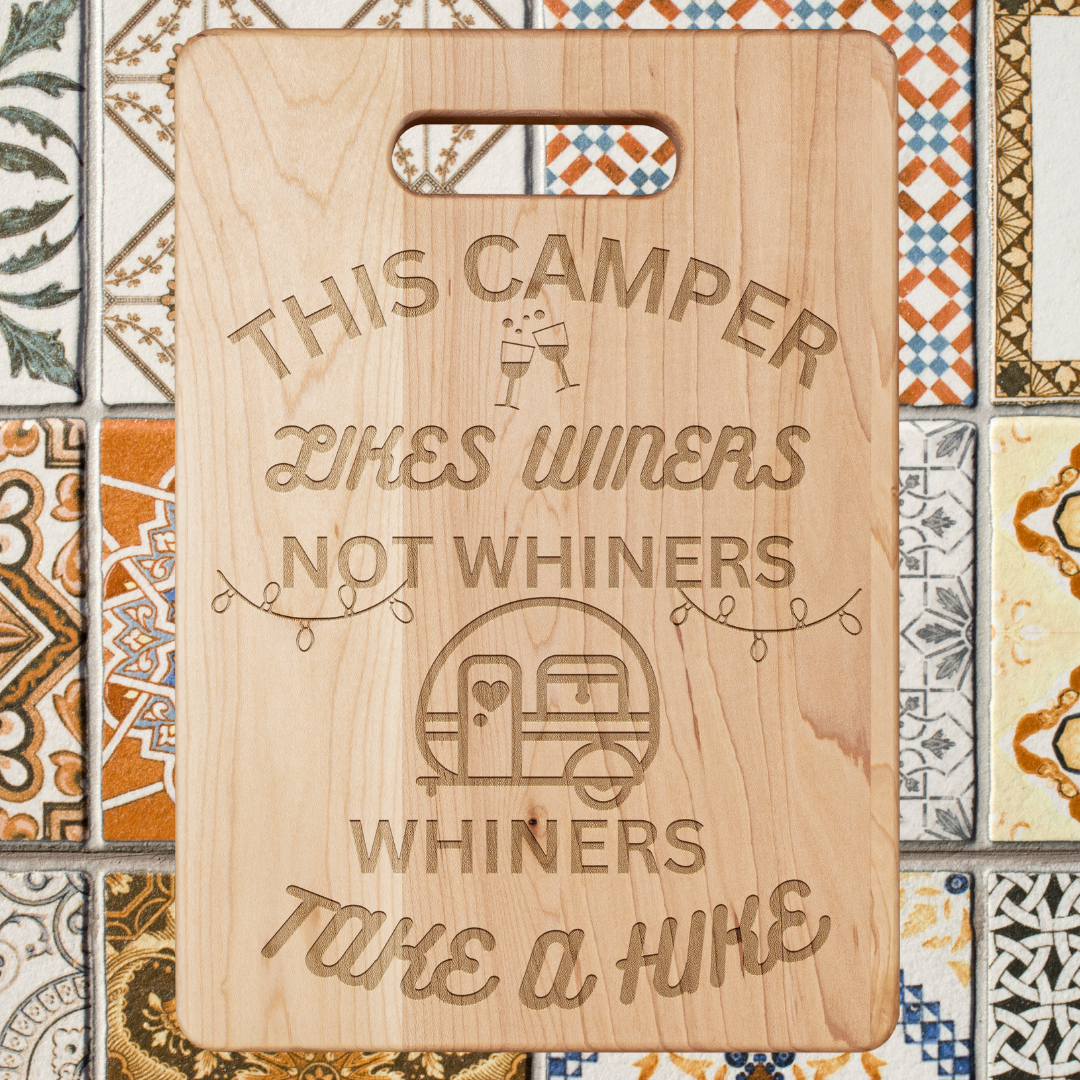 Camper Cutting Board, Winers not Whiners Funny Cheese Board, RV Cutting Board, Camping Gear, RV Accessories