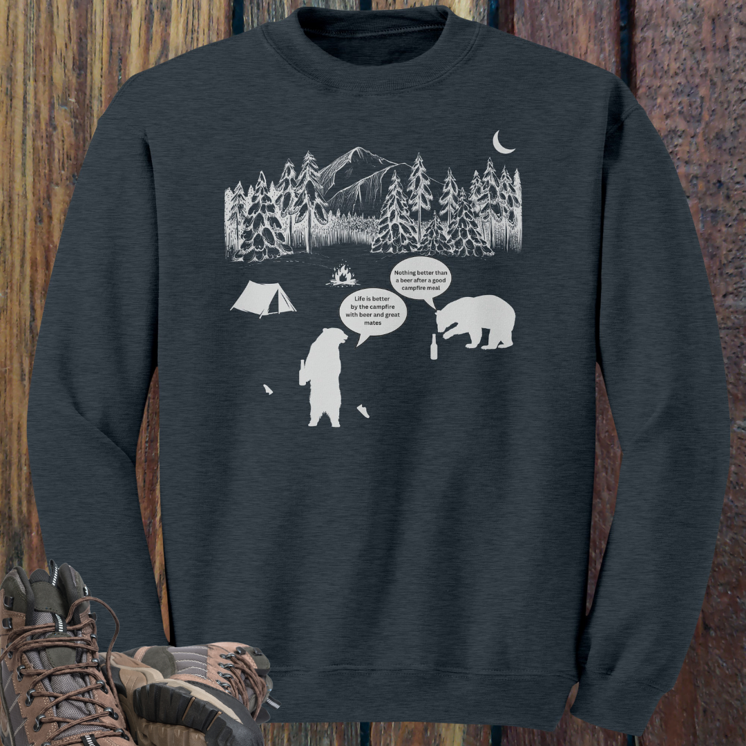 Campfire Bear Meal Ending Sweatshirt, Funny Camping Sweatshirt, Caravan/RV Sweater, Outdoors Shirt, Hiking Sweatshirt, Gift for Campers