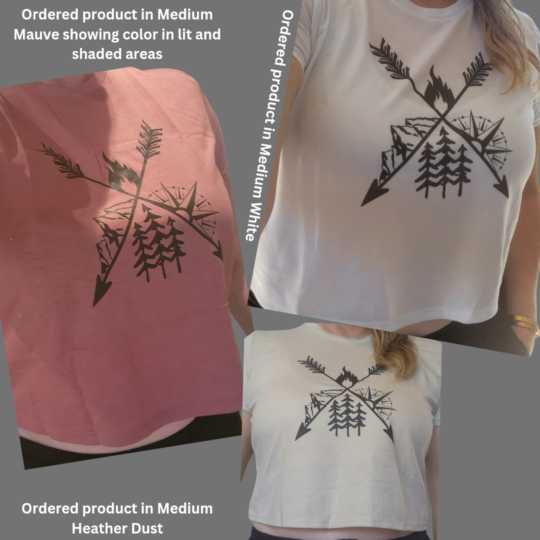 Camping Flowy Crop Tshirt, Hiking Tee, Campfire Shirt, Outdoorsy Shirt, Crossed Arrows Shirt, Mountains Shirt, Compass Shirt, Pine Tree Shirt, Road Trip Shirt, Gift for Campers