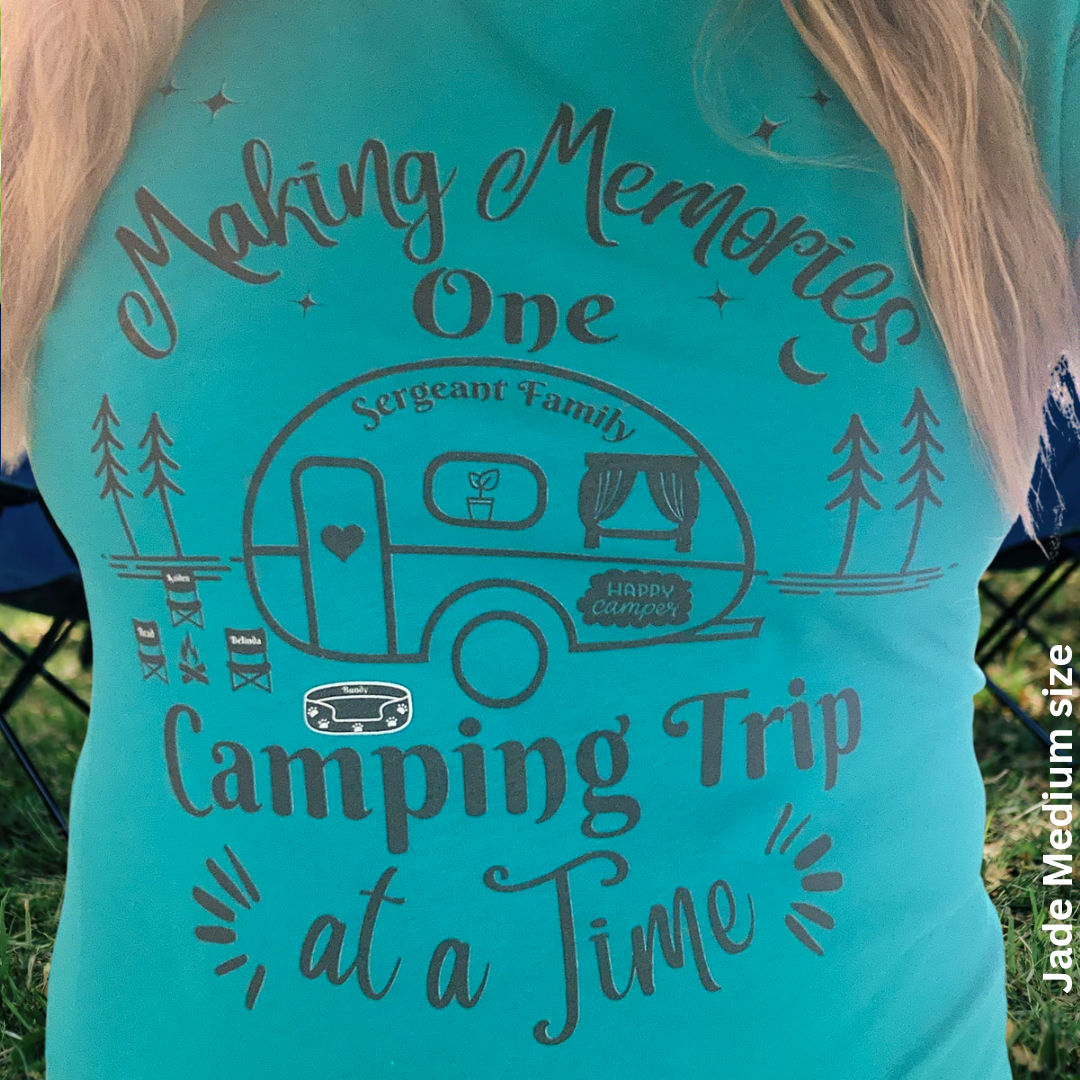 Personalized Making Memories One Camping Trip at a Time Tshirt, RV Camper Shirt, Cute Camping Tee, Family Camping Shirts, Caravan Gift, Gift for Campers