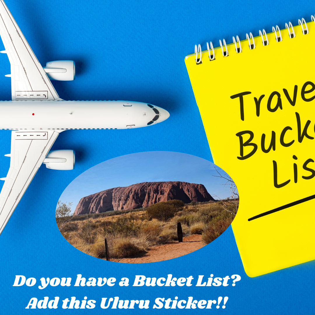 Uluru Sticker, Bucket List Sticker, Australian Outback Sticker, Australian Landmark Holiday Photo, Travel Sticker, Vacation Photo, Gift for Traveler