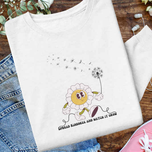 Retro Daisy Sweatshirt, Wildflower Dandelion Sweater, Motivational Apparel, Inspirational Message Sweatshirt, Positive Quote Sweater, Plant Lover Gift