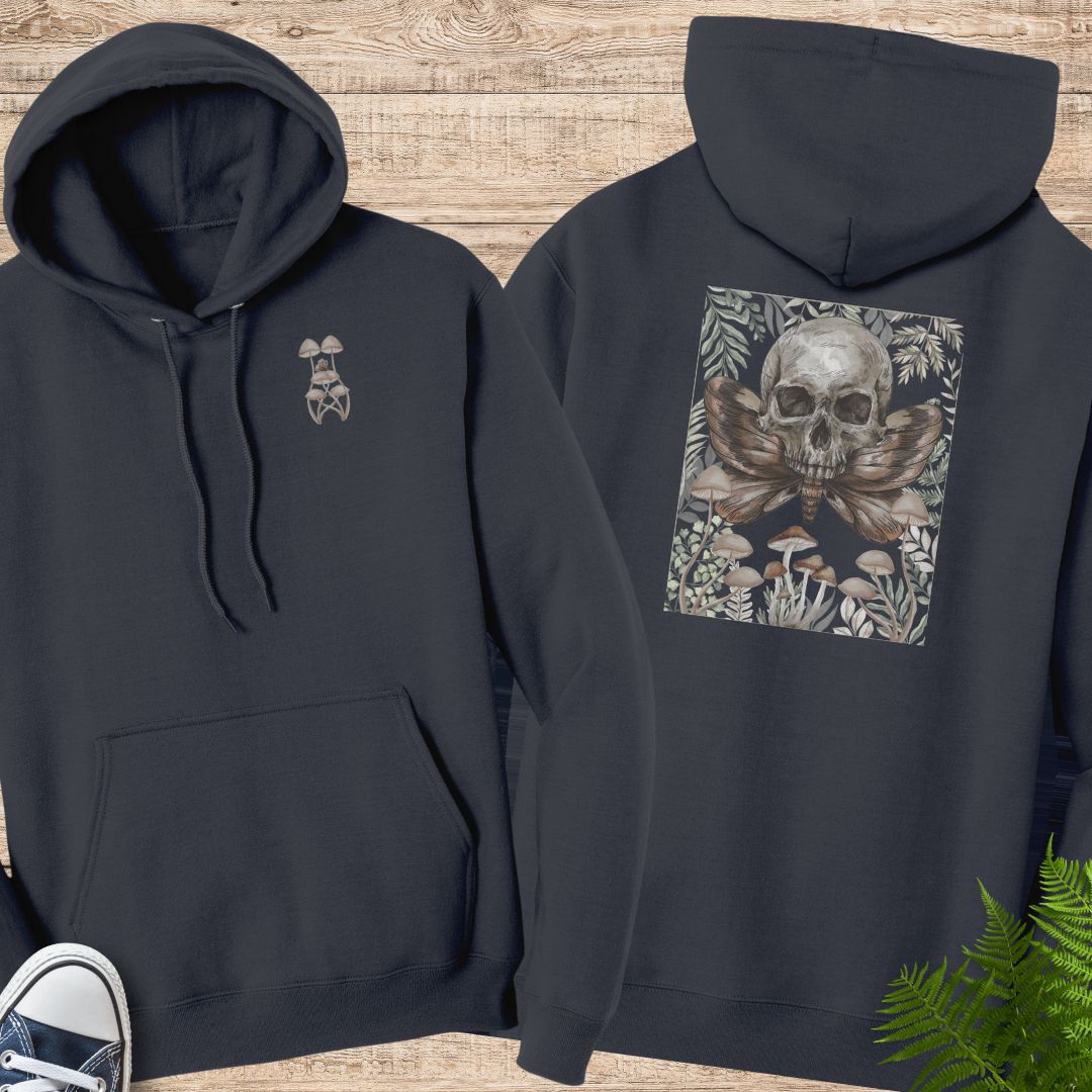 Mystic Moth Hoodie, Mushroom Hooded Sweatshirt, Fairycore Hoodie, Death Moth Clothing, Forest Fern Hooded Sweater, Cottagecore Hoodie