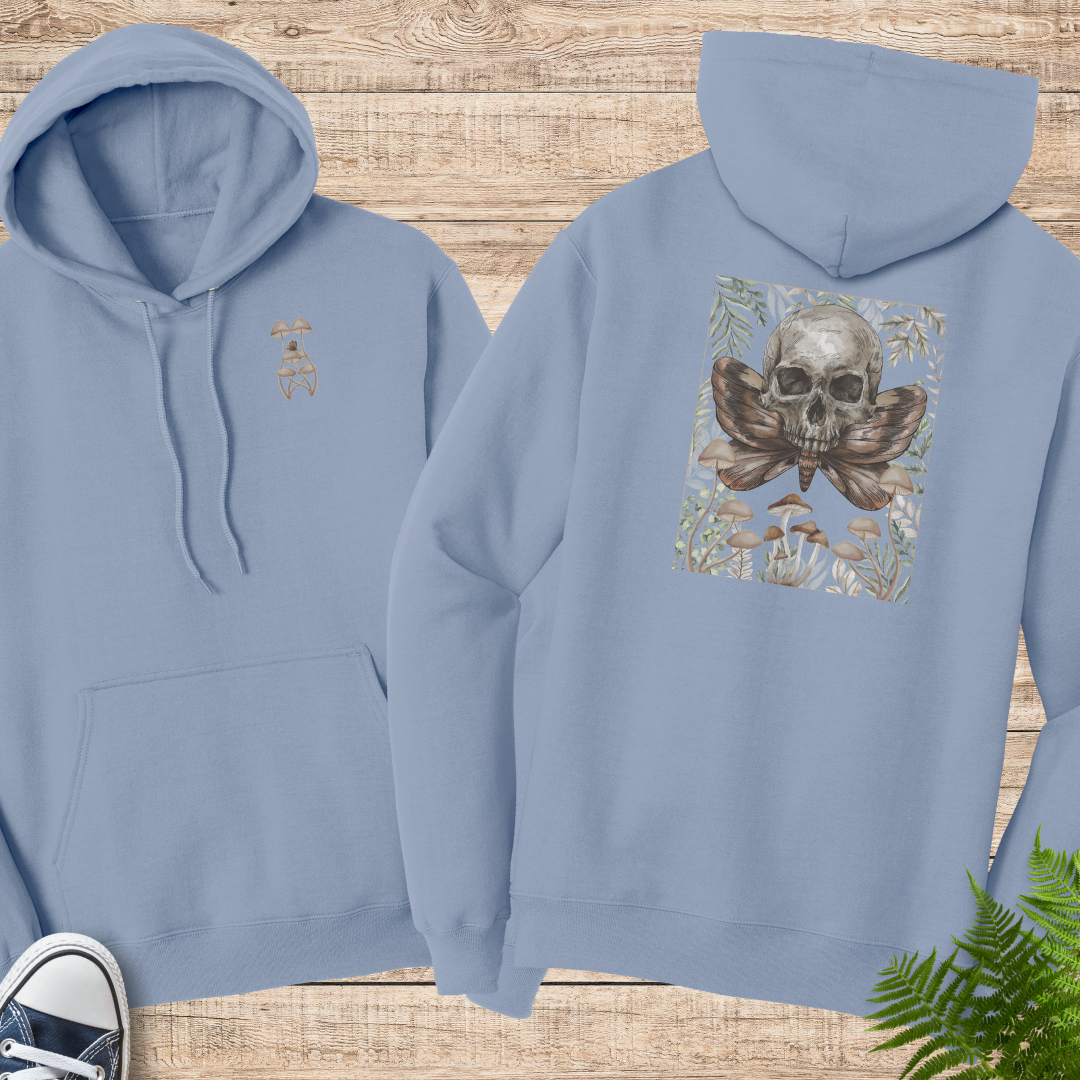 Mystic Moth Hoodie, Mushroom Hooded Sweatshirt, Fairycore Hoodie, Death Moth Clothing, Forest Fern Hooded Sweater, Cottagecore Hoodie