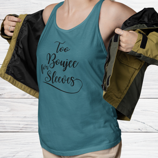 Women's Boujee Tank Top, Boujee Flowy Yoga Apparel, Funny Exercise Tank, Cute Running Tank Top, Comfy Hiking Gear