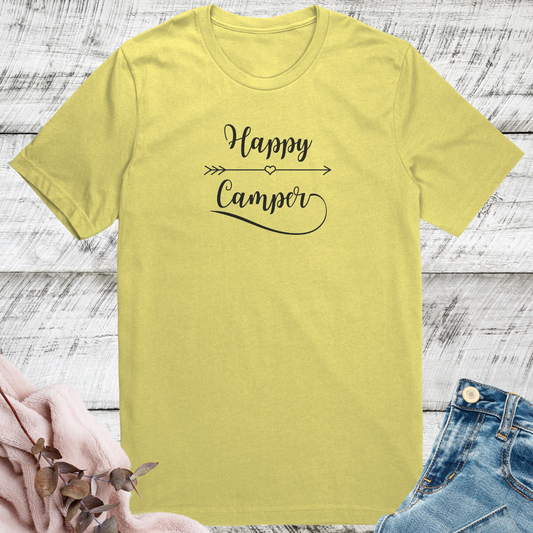 Happy Camper Tshirt, Cute Camping Shirt, Hiking Shirt, Adventure Shirt, Campfire Shirt, Nature Lover Gift