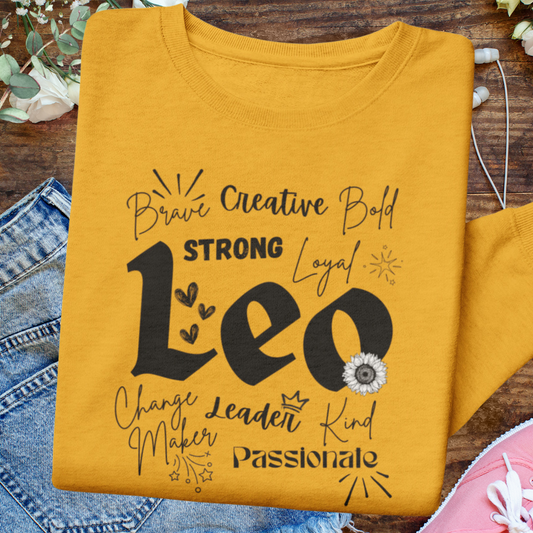 Leo Sweatshirt, Leo Sunflower Sweater, Leo Star Sign Apparel, Leo Crewneck Comfy Sweatshirt, Gift for Leo Star Sign