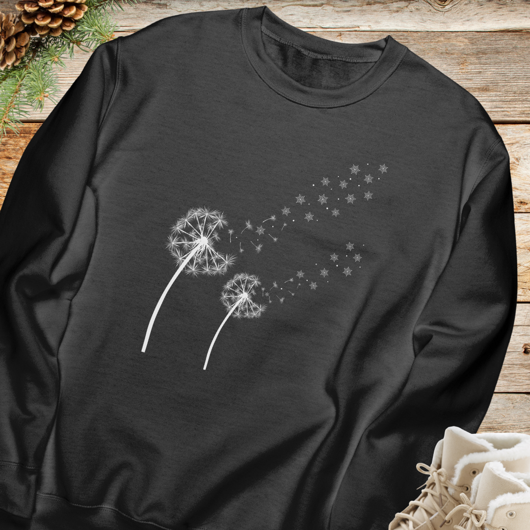 Dandelion Sweatshirt, Winter Snowflake Sweater, Cozy Fall Wildflowers Sweatshirt, Plant Lover Gift for Her