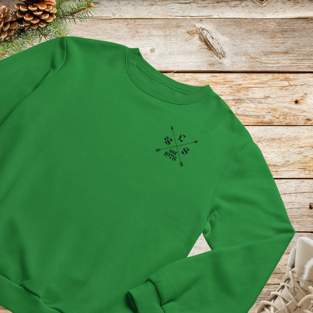 Monogram Unisex Sweatshirt, Crossed Arrows Personalized Sweater, Est Custom Birth Year Apparel, Gift for Him