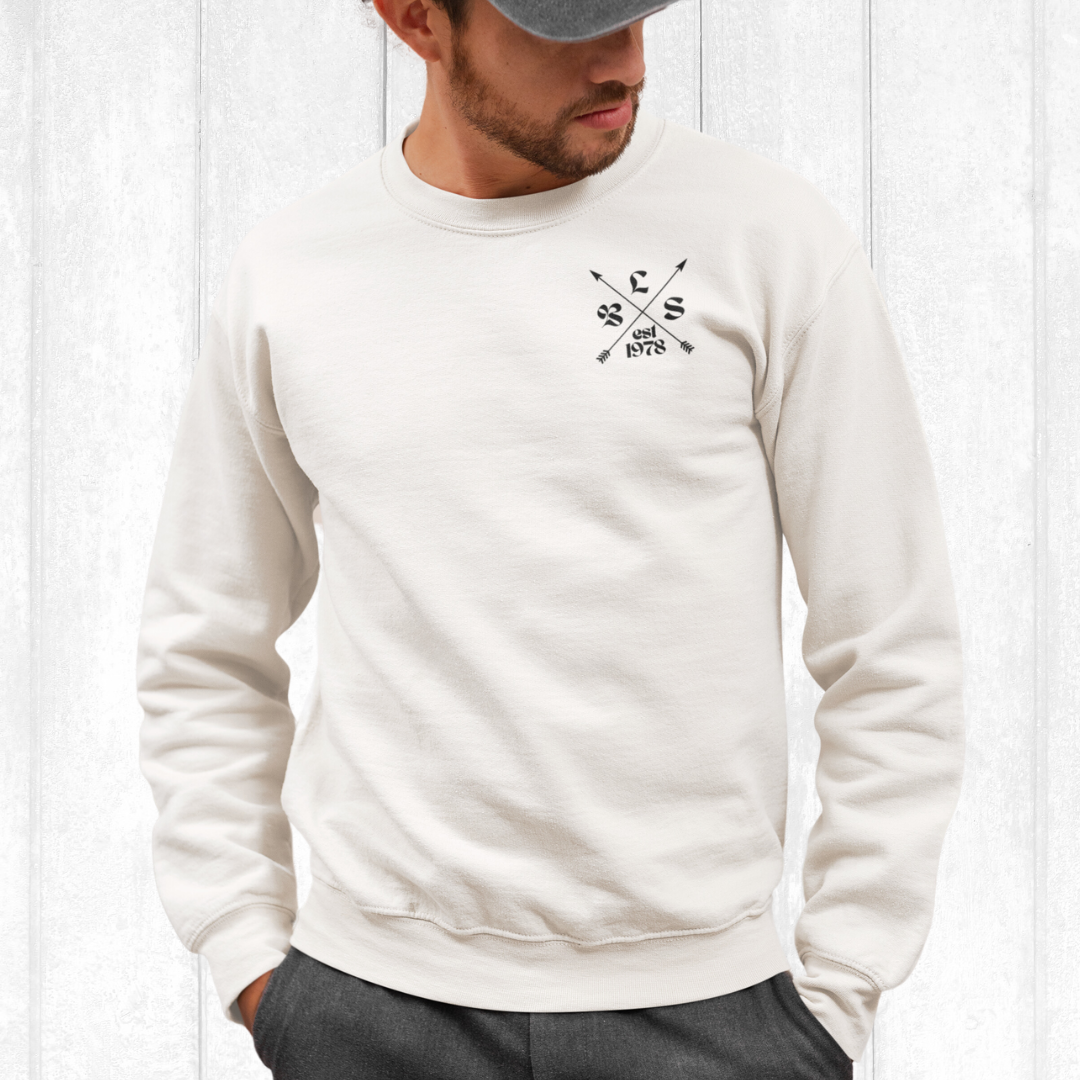 Monogram Unisex Sweatshirt, Crossed Arrows Personalized Sweater, Est Custom Birth Year Apparel, Gift for Him