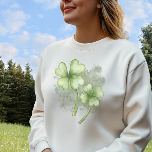 St Patrick's Day Sweatshirt, Shamrock Sweater, St Paddy's Day Lucky Irish Clover Clothing, Gift for Nature Lover