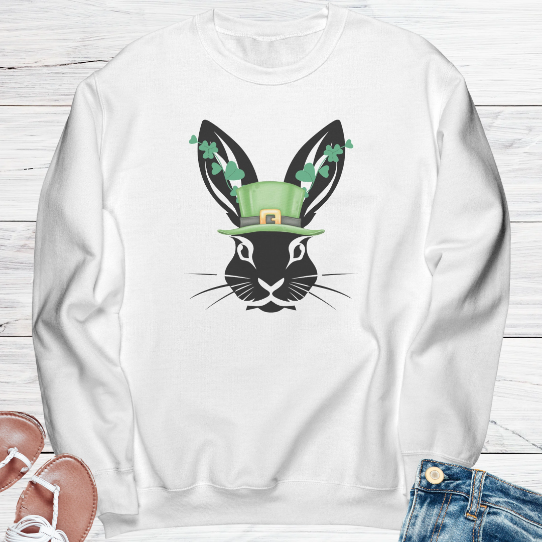 St Patrick's Day Sweatshirt, St Paddy's Day Sweater, Irish Hare Shamrock Sweatshirt, St Patrick's Day Clover Unisex Clothing, Gift for Animal Lover