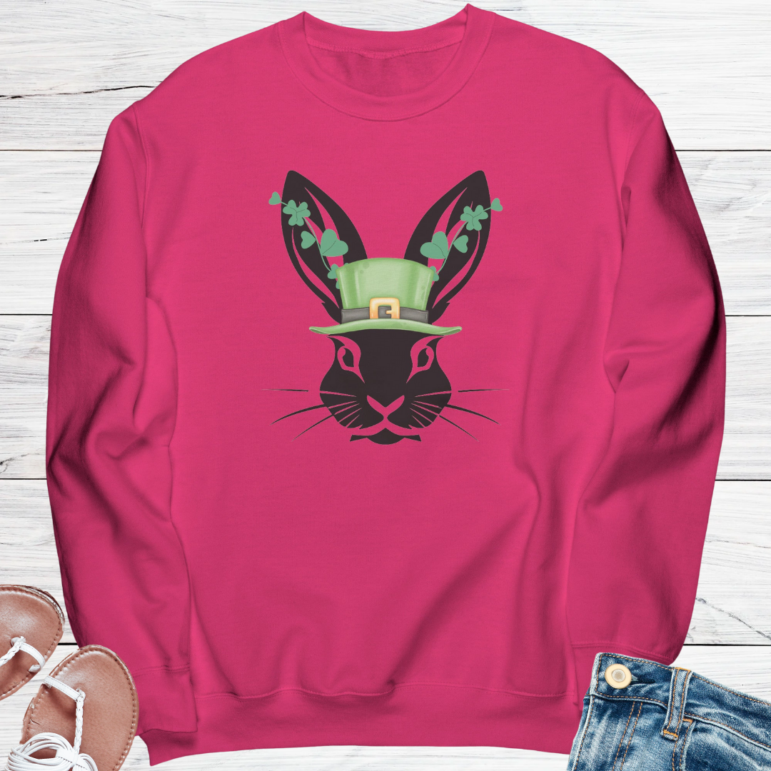 St Patrick's Day Sweatshirt, St Paddy's Day Sweater, Irish Hare Shamrock Sweatshirt, St Patrick's Day Clover Unisex Clothing, Gift for Animal Lover