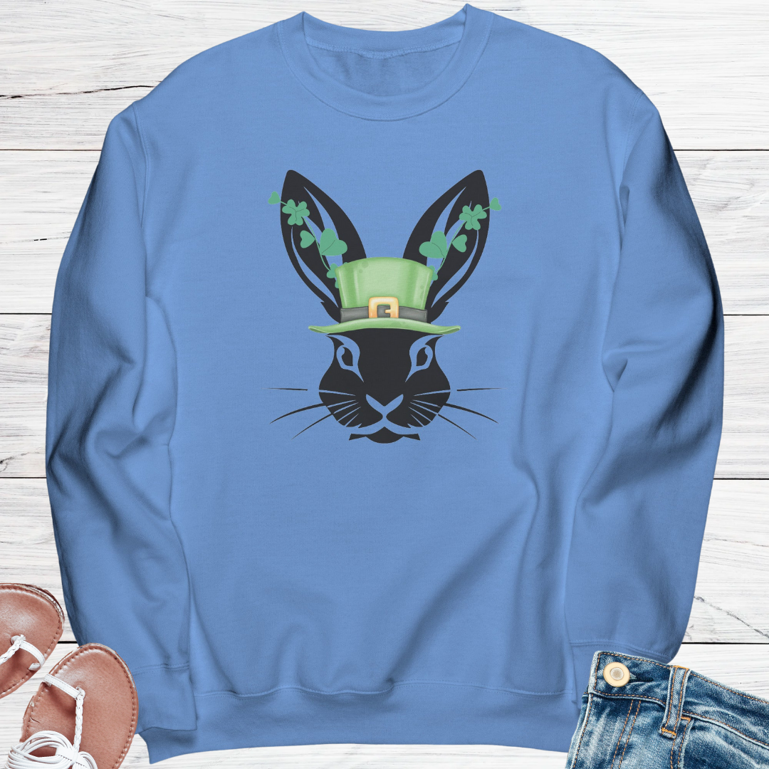 St Patrick's Day Sweatshirt, St Paddy's Day Sweater, Irish Hare Shamrock Sweatshirt, St Patrick's Day Clover Unisex Clothing, Gift for Animal Lover