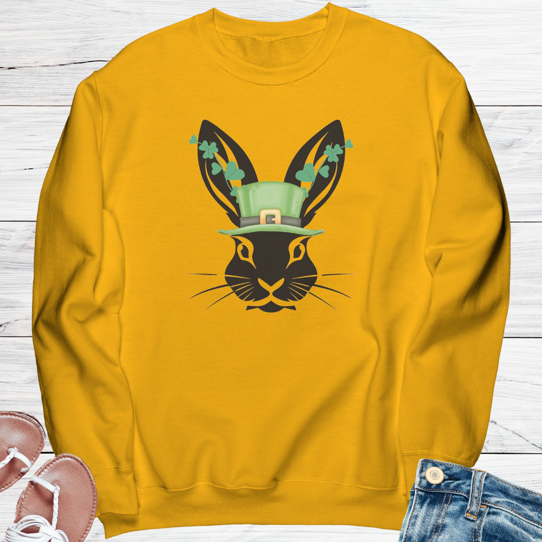 St Patrick's Day Sweatshirt, St Paddy's Day Sweater, Irish Hare Shamrock Sweatshirt, St Patrick's Day Clover Unisex Clothing, Gift for Animal Lover