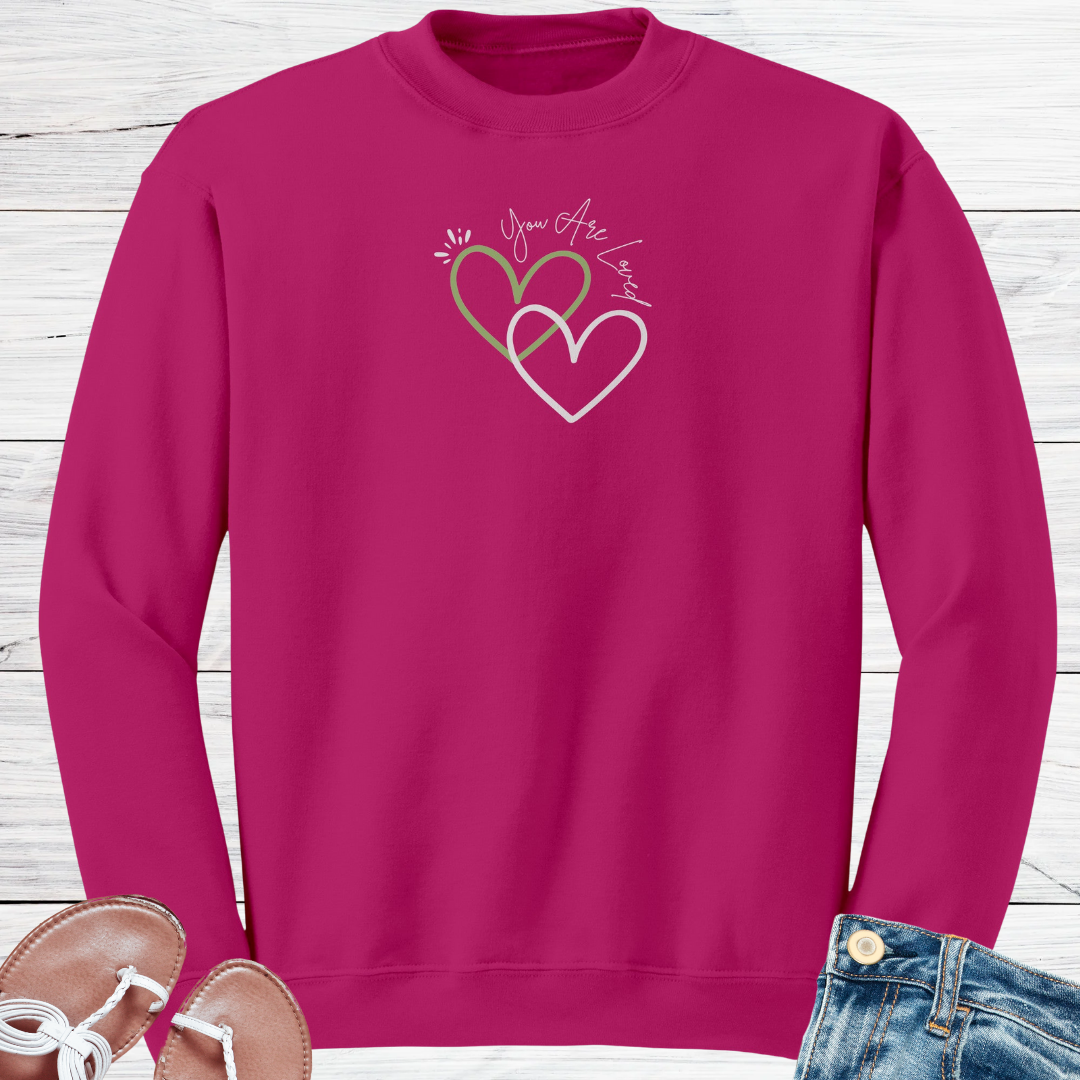 Valentine's Day Heart Sweatshirt, You Are Loved Sweater, Kindness Motivational Sweatshirt, Inspirational Apparel, Gift for Valentine's Day