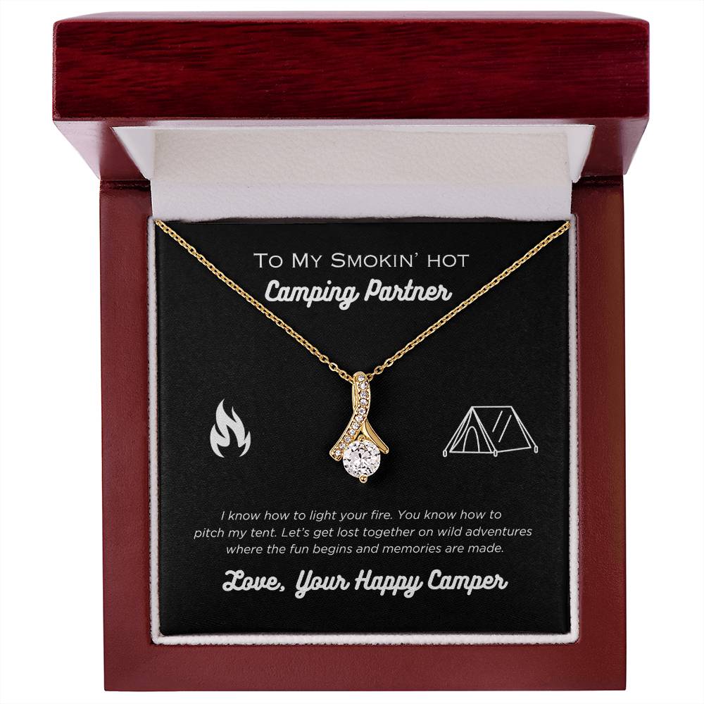 I know how to light your Fire Alluring Beauty Necklace, Gift for Smokin' Hot Camping Partner, Funny Valentine's Day Gift, Gift for Hiking Partner, Unique Gift for Camper, Gift for Outdoorsy Women, Christmas Gift for Hiker